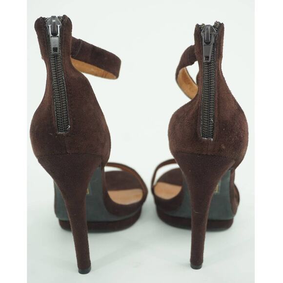 Jeffrey Campbell Burke Brown Suede platform Ankle strap Sandals - Picture 10 of 10